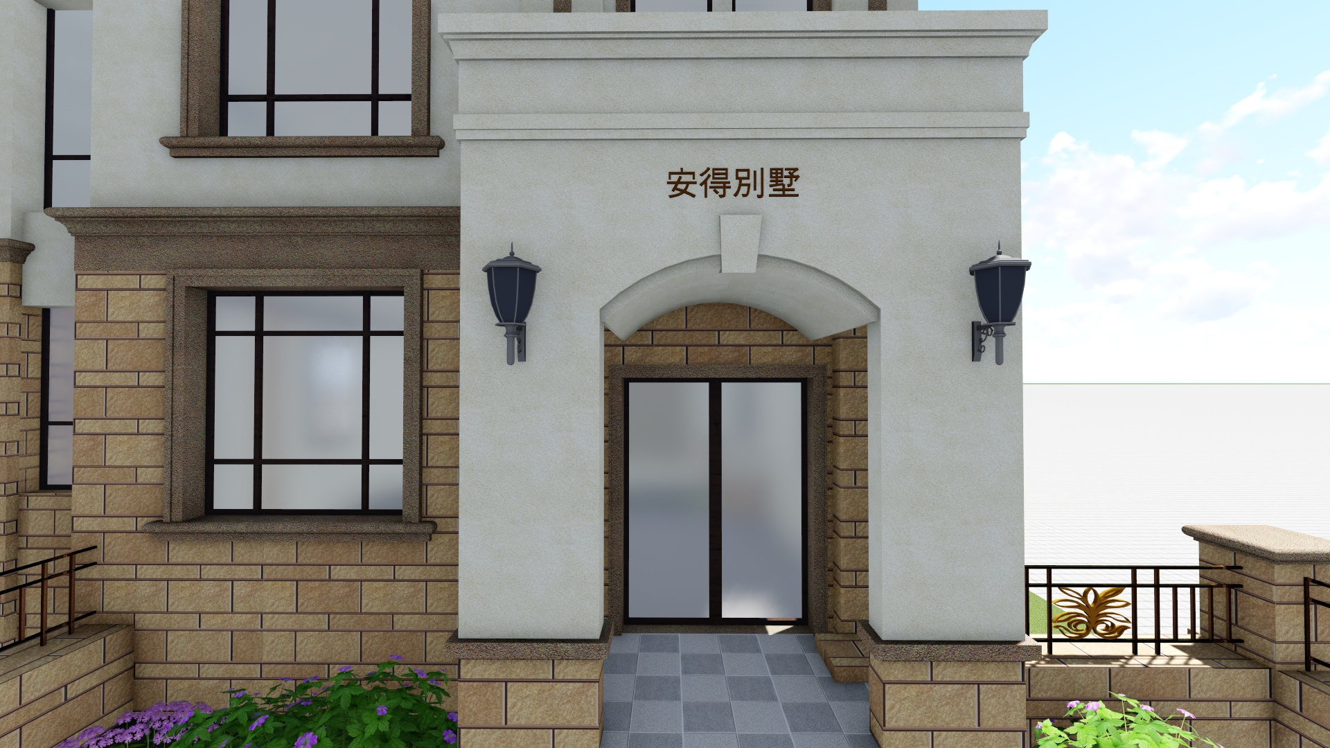 长方形农村两层自建房四合院,农村长方形地块自建房