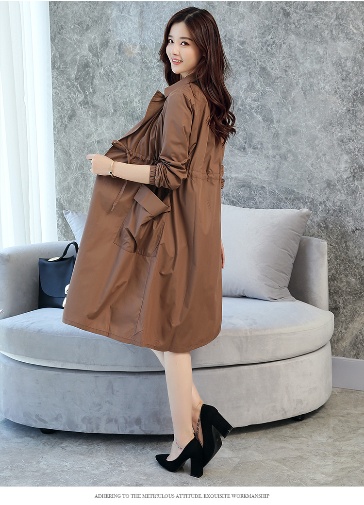 韩版中长款修身春秋风衣女外套,女款风衣外套中长款春秋