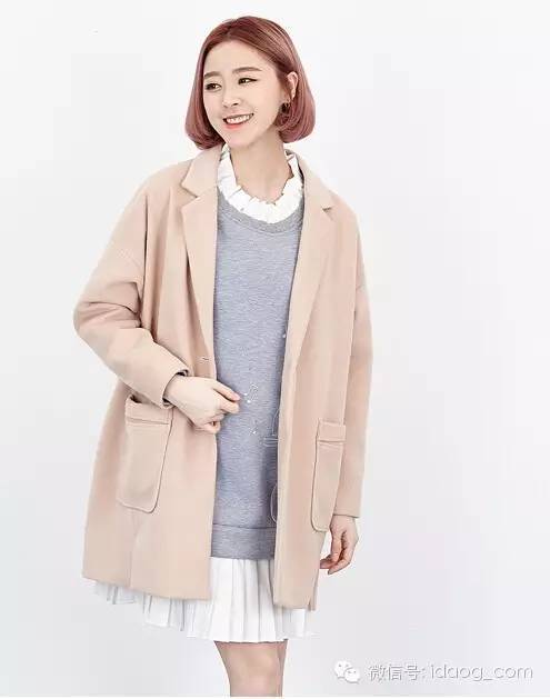 秋冬流行大衣女中长款毛呢外套 (中长款毛呢外套双排扣呢大衣图片)