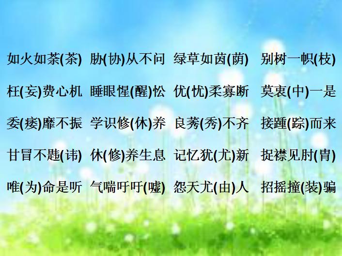 初中语文常见错别字成语,初一语文错别字归纳大全