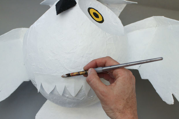 猫头鹰钟表手工制作,猫头鹰树叶手工贴画