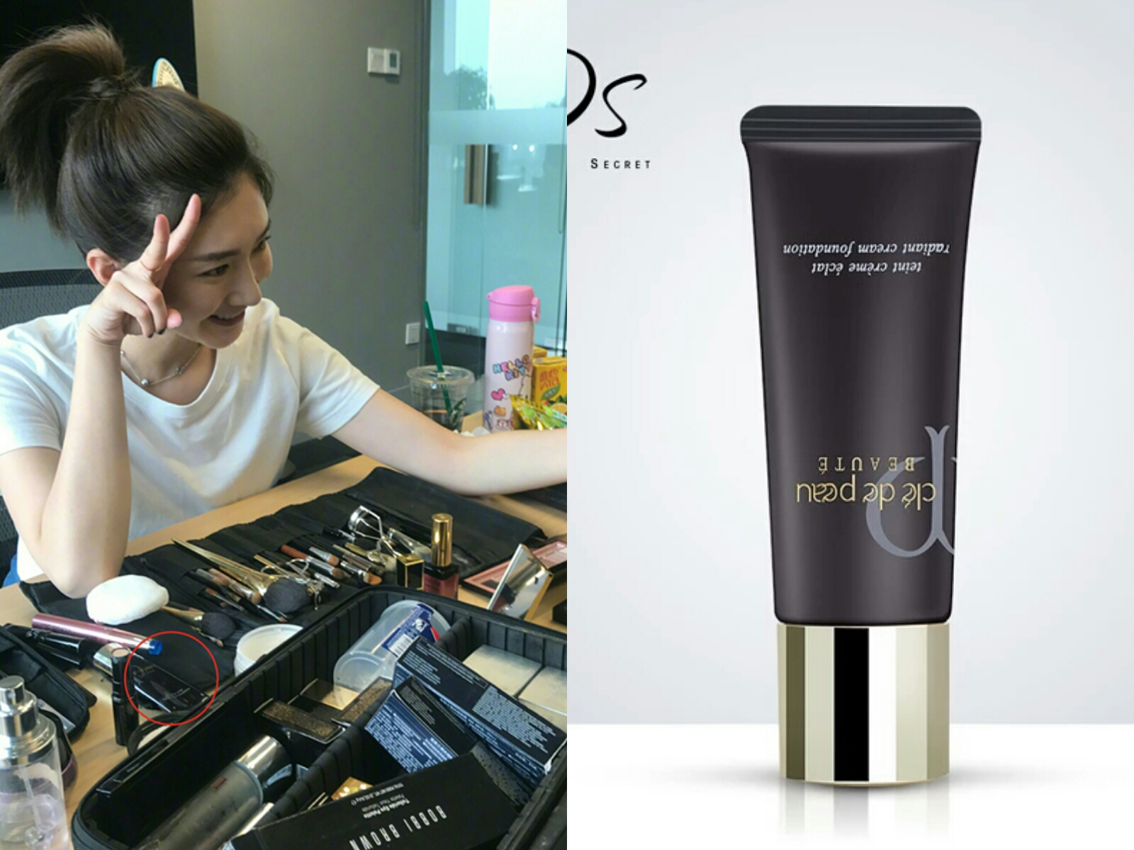 江疏影同款蓝色保温杯,江疏影机场保温杯喝水