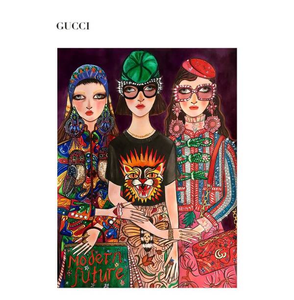 gucci全部插画,gucci法国插画