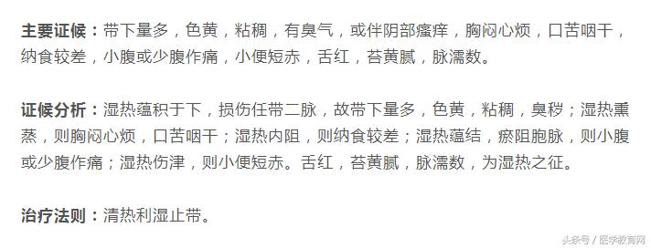 中医带下的辨证分型,带下过多的中医辨证论治口诀