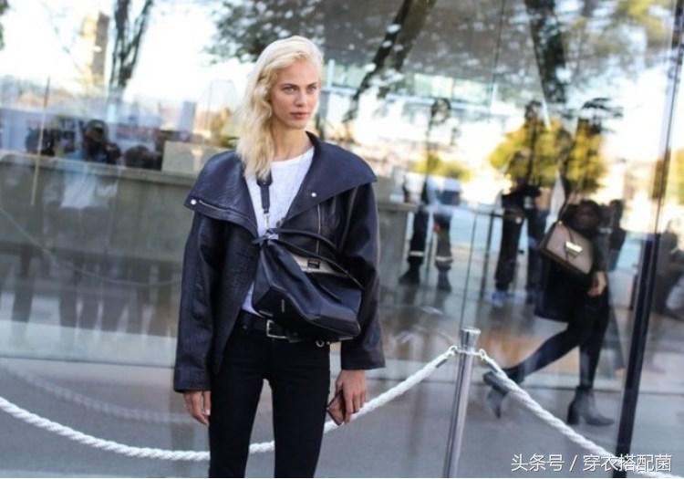 有机车皮衣的点缀，女生也能帅到窒息