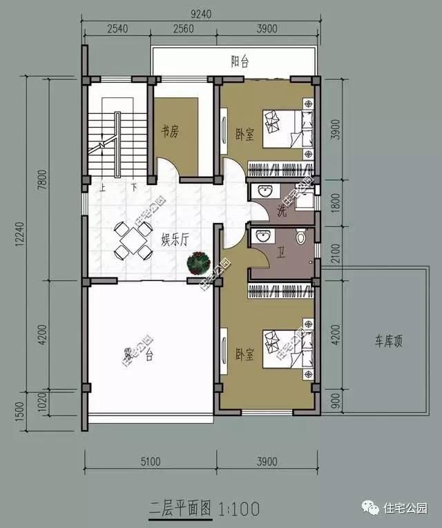 10米x11米现代别墅一层,17*10二层现代简约别墅