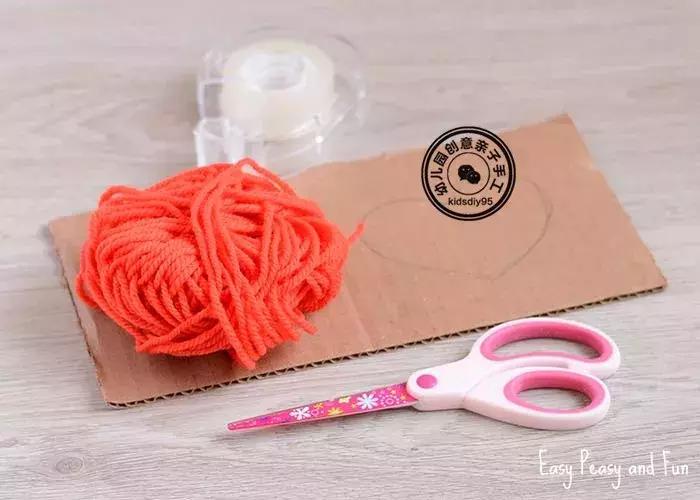 感恩节幼儿园孩子对父母的爱心图,感恩节毛线手工简单又漂亮