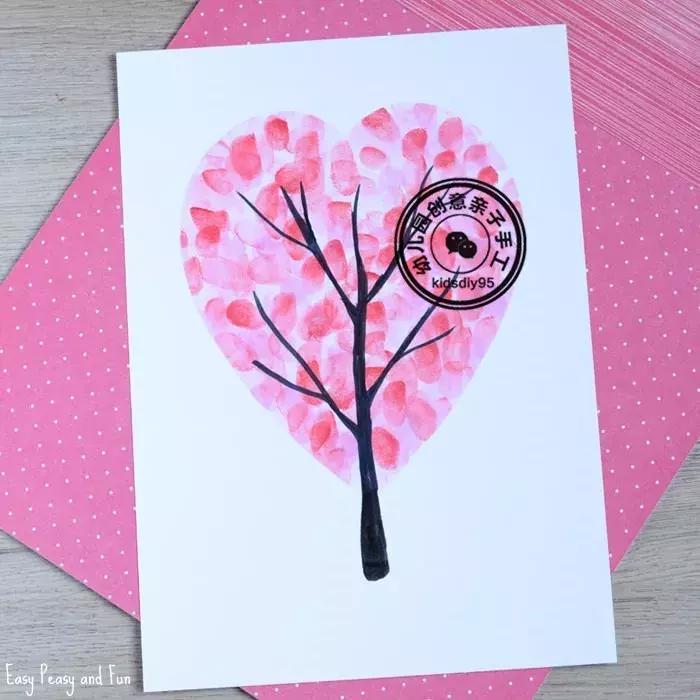 感恩节幼儿园孩子对父母的爱心图,感恩节毛线手工简单又漂亮