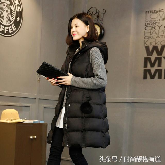 时髦的你值得拥有中长款羽绒马甲,有温度也有风度