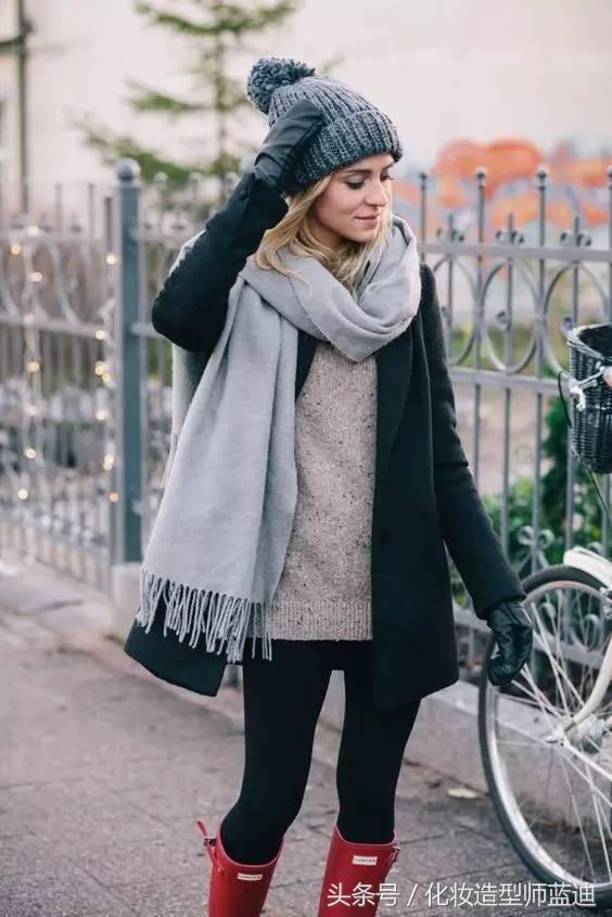 get不同发型,和围巾搭配的发型