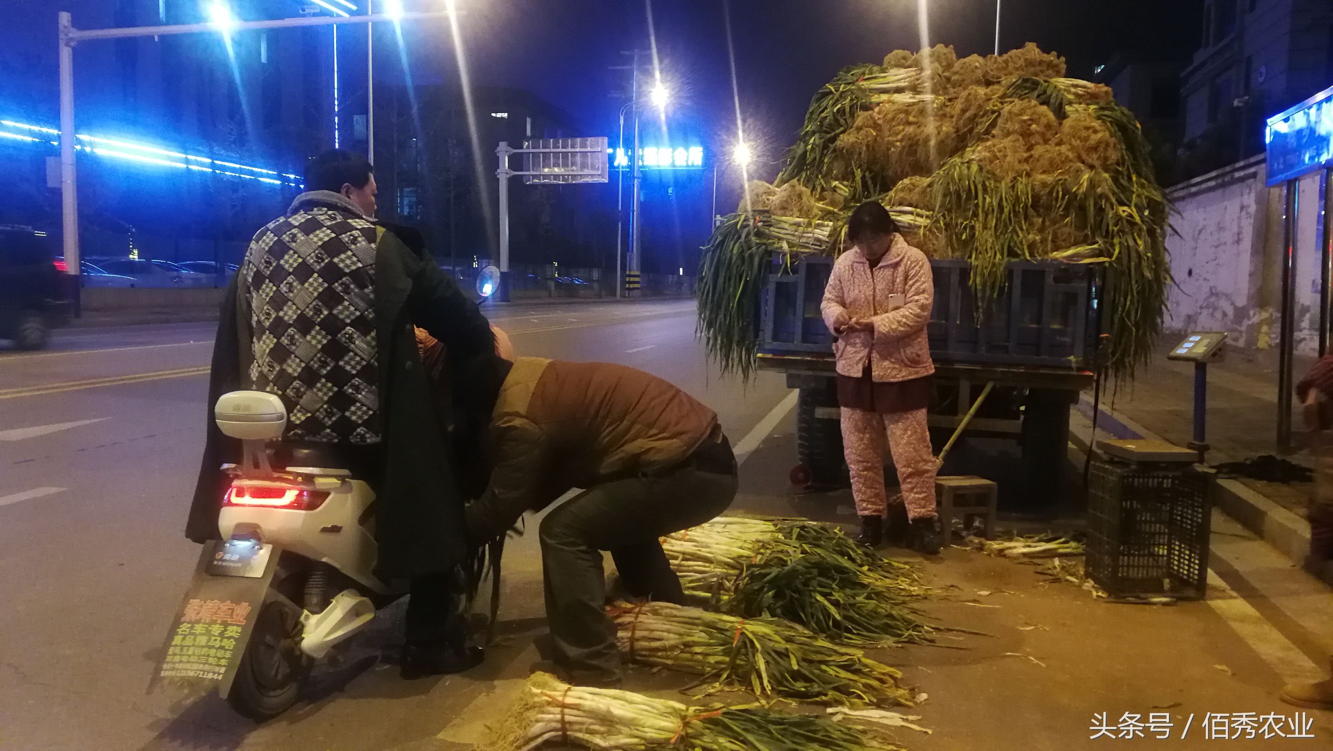 乡村路边摆摊卖水果经验,小伙摆摊卖葱一小时赚100元