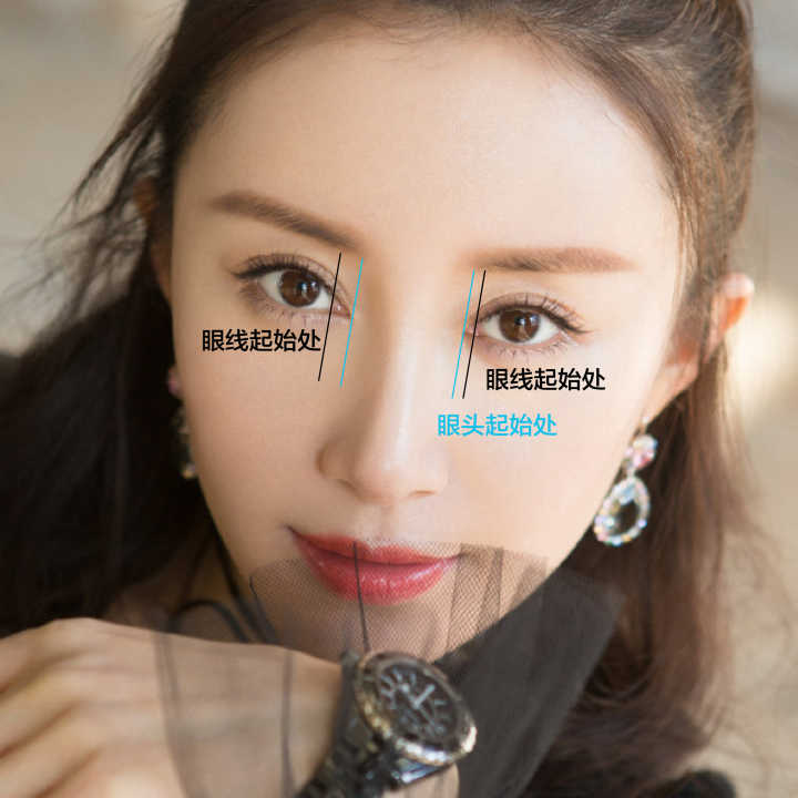 宽眼距的眼妆画法,眼部紧致眼型画法