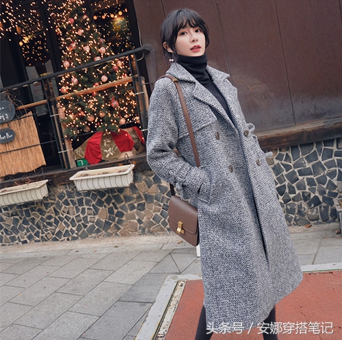 复古腔调千鸟格外套，不论搭配裤子还是裙装都很时尚