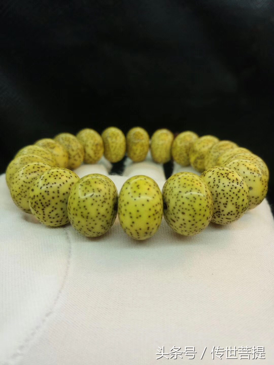 极品16*11黄金苹果圆手串，黑星老料小细星表面无连星完美无瑕