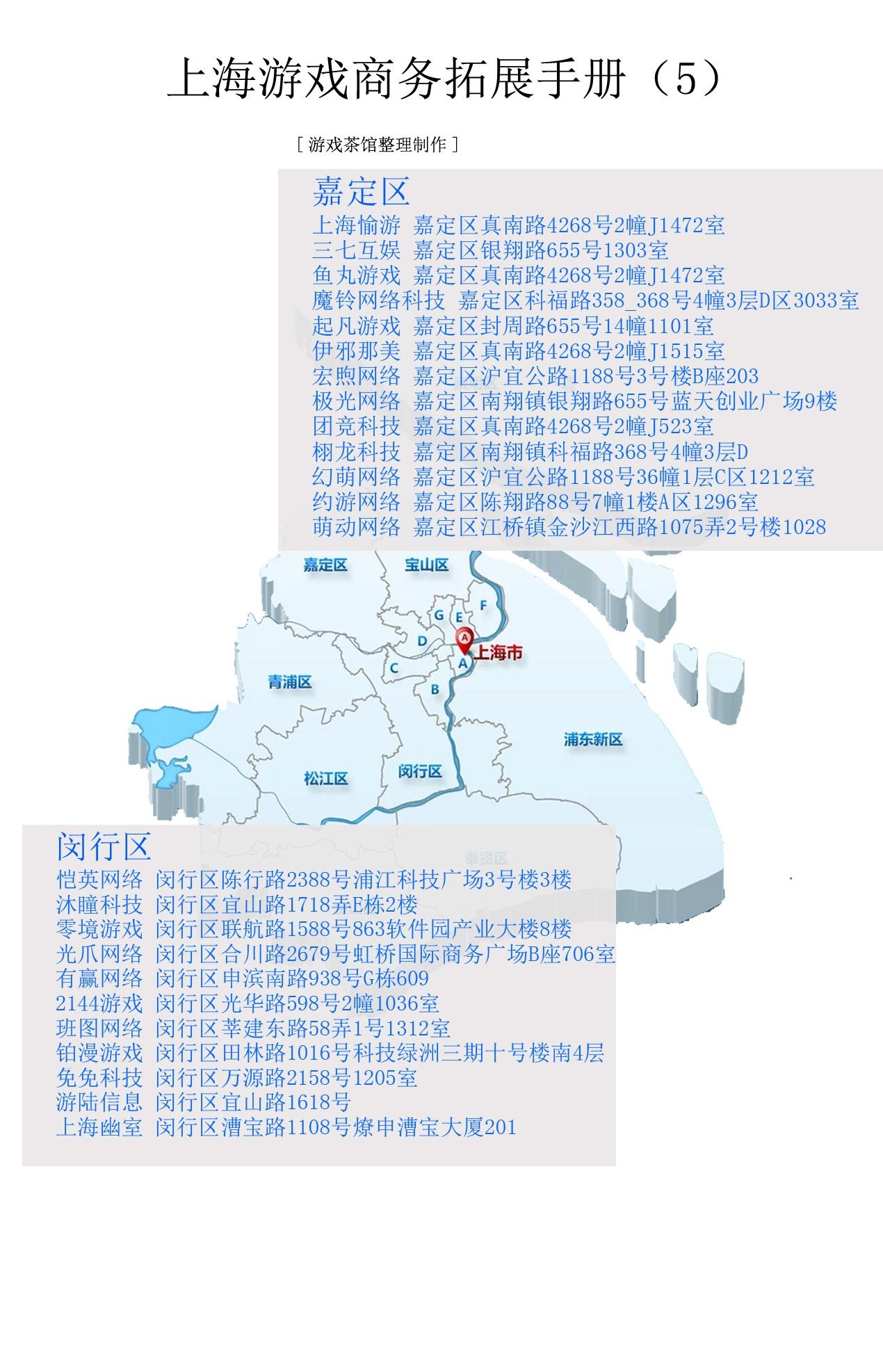 上海游戏公司分布图,上海游戏公司分布区域