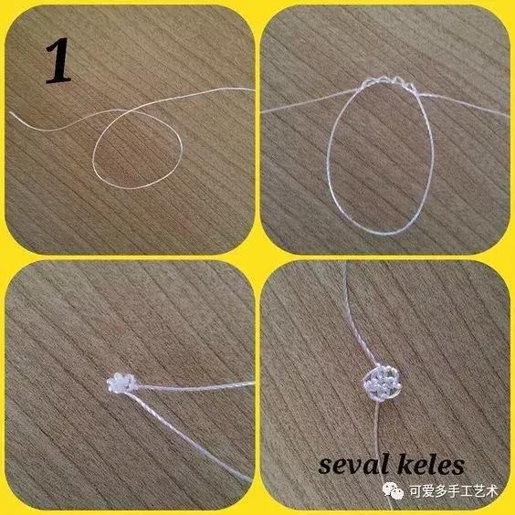 只是用针穿上了线不断绕圈打结，做出来的仿真花竟然比钩的还好看