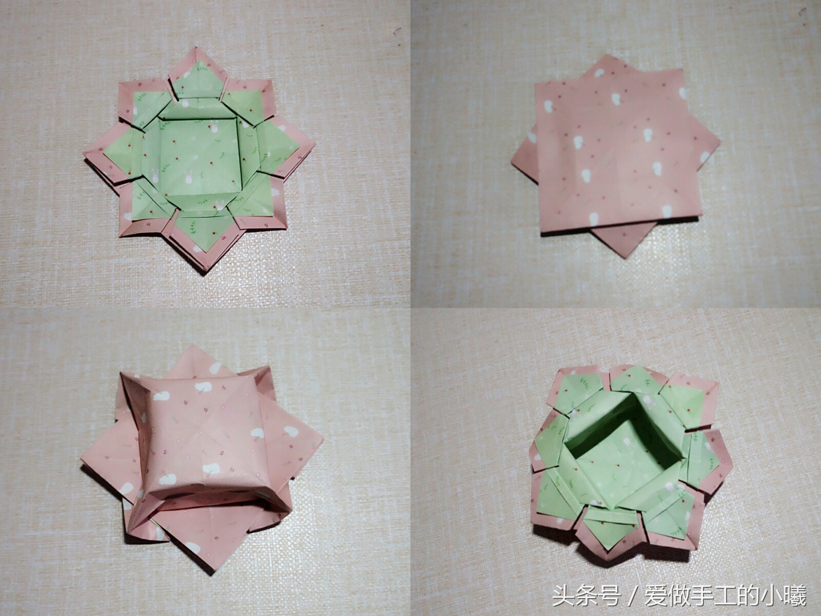 简单又漂亮的折纸大花篮,简单又漂亮的折纸花篮