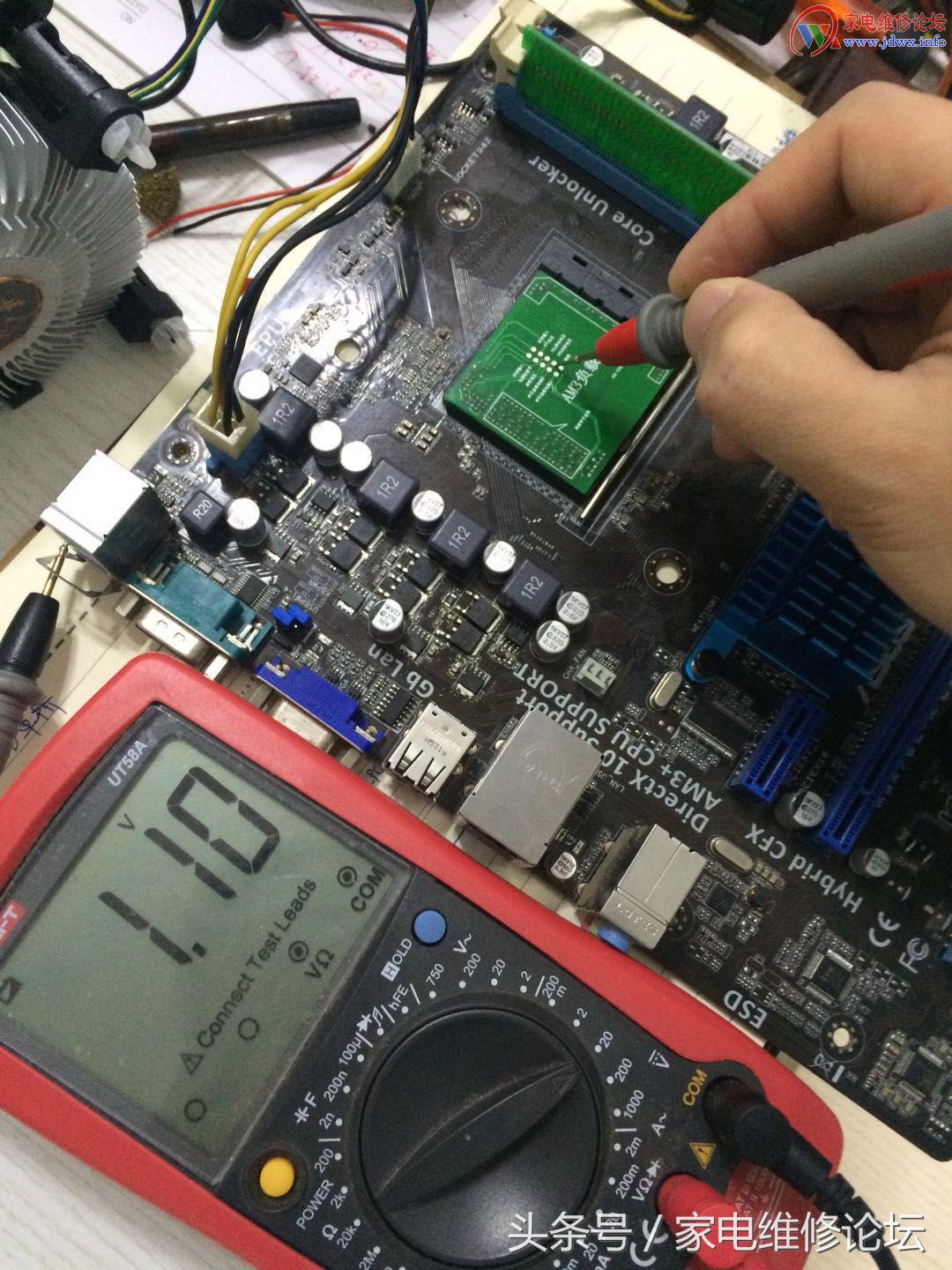 华硕m5a78l-mlx3plus如何换cpu,使用示波器维修电脑主板