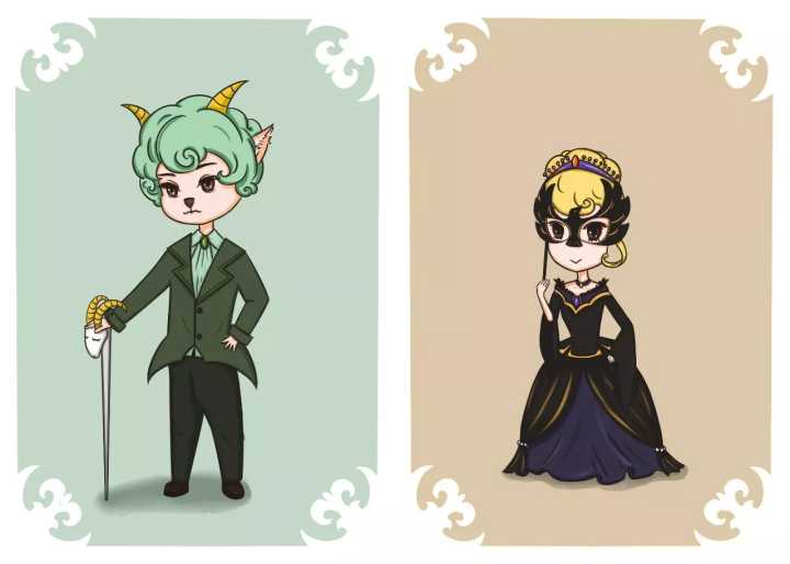 q版婚礼logo头像设计,插画头像手绘婚礼