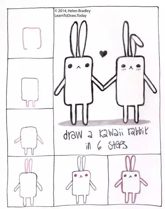 儿童简笔画：骆驼兔子火烈鸟等，10个详细的卡通动物绘画教程