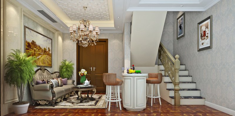 浙江欧式风格别墅装修案例,116平米廊桥水乡装修效果图