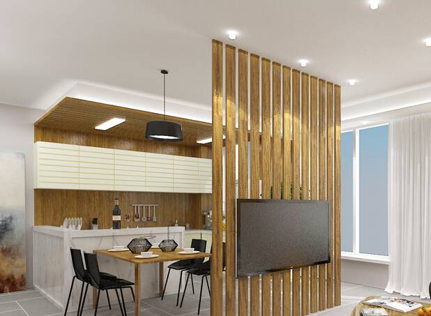 餐厅30公分屏风隔断现代简约,2021厨房餐厅隔断柜效果图大全