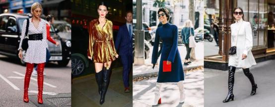 冬天适合粗腿穿的长筒靴,冬天穿光腿神器配过膝靴