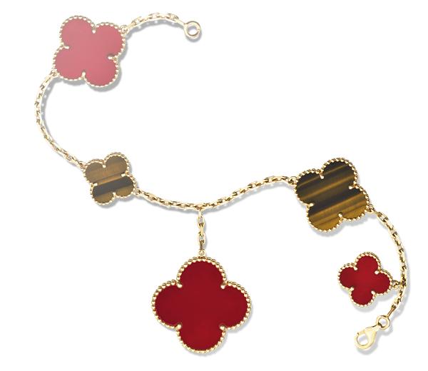 VCA梵克雅宝四叶草古典系列5花手链