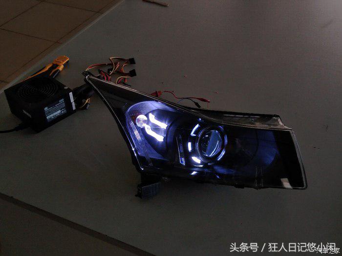 雪佛兰科鲁兹大灯改装小透镜led灯,17款雪佛兰科鲁兹改透镜大灯