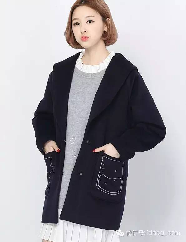 秋冬流行大衣女中长款毛呢外套 (中长款毛呢外套双排扣呢大衣图片)