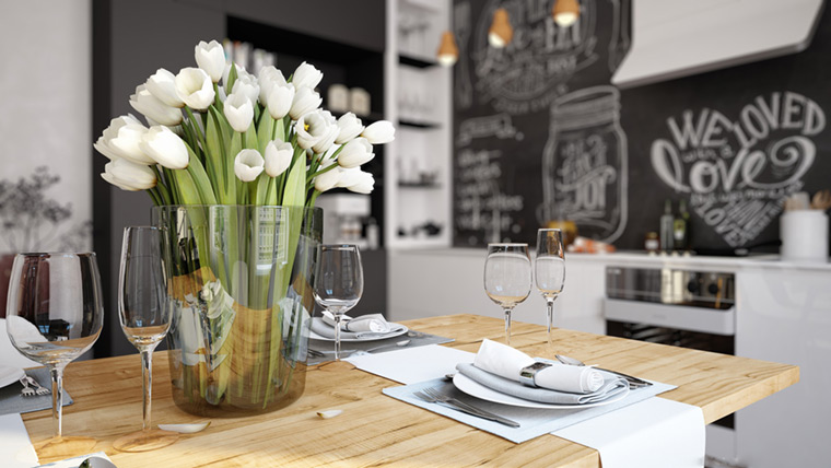 餐厨一体小空间设计,餐厅黑板墙效果图