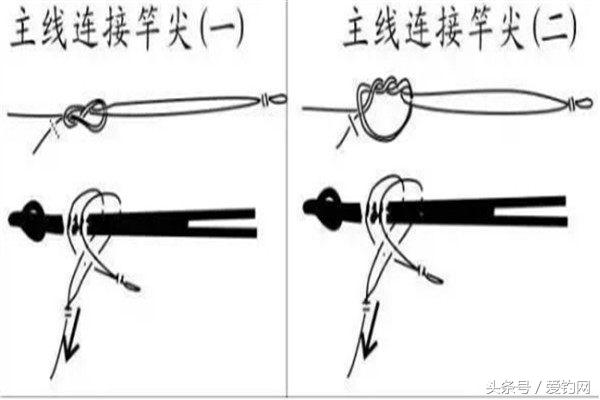 绑钓线技巧,主线绑竿稍钓各种鱼的绑法