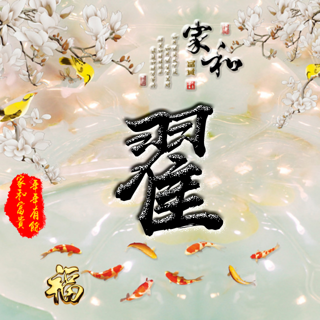 百家姓变形字体个性姓氏头像,彩字百家姓头像