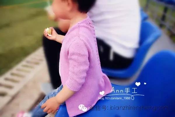 彩虹色针织女童开衫教程,春天宝宝开衫教程