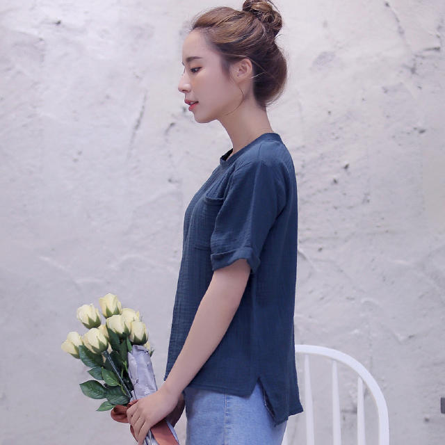 洋气小衫舒适透气又凉快气质穿搭,夏季凉爽的短衫