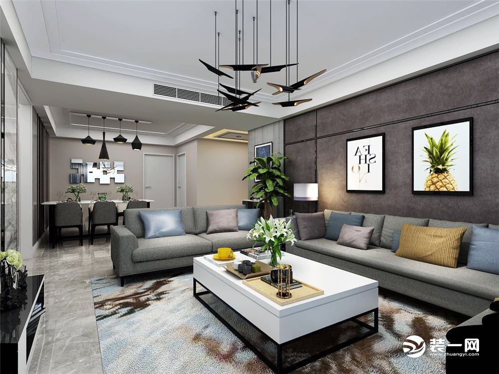 餐厅镜子能扩大空间！青岛鲁润静园143平案例，现代硬装造价11万