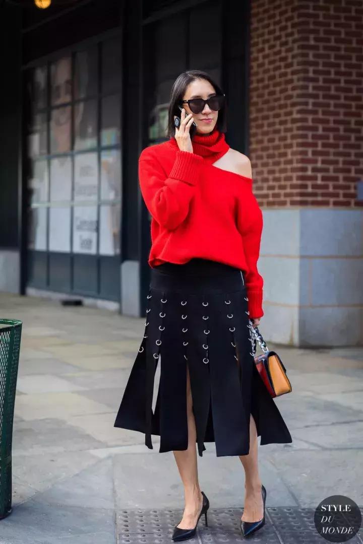 显瘦秋季针织衫时髦,针织衫怎么穿出高街感