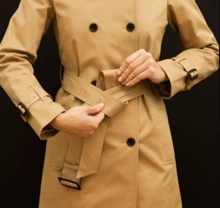 系风衣腰带单蝴蝶结的方法慢动作,巴宝莉男士风衣腰带背后正规系法