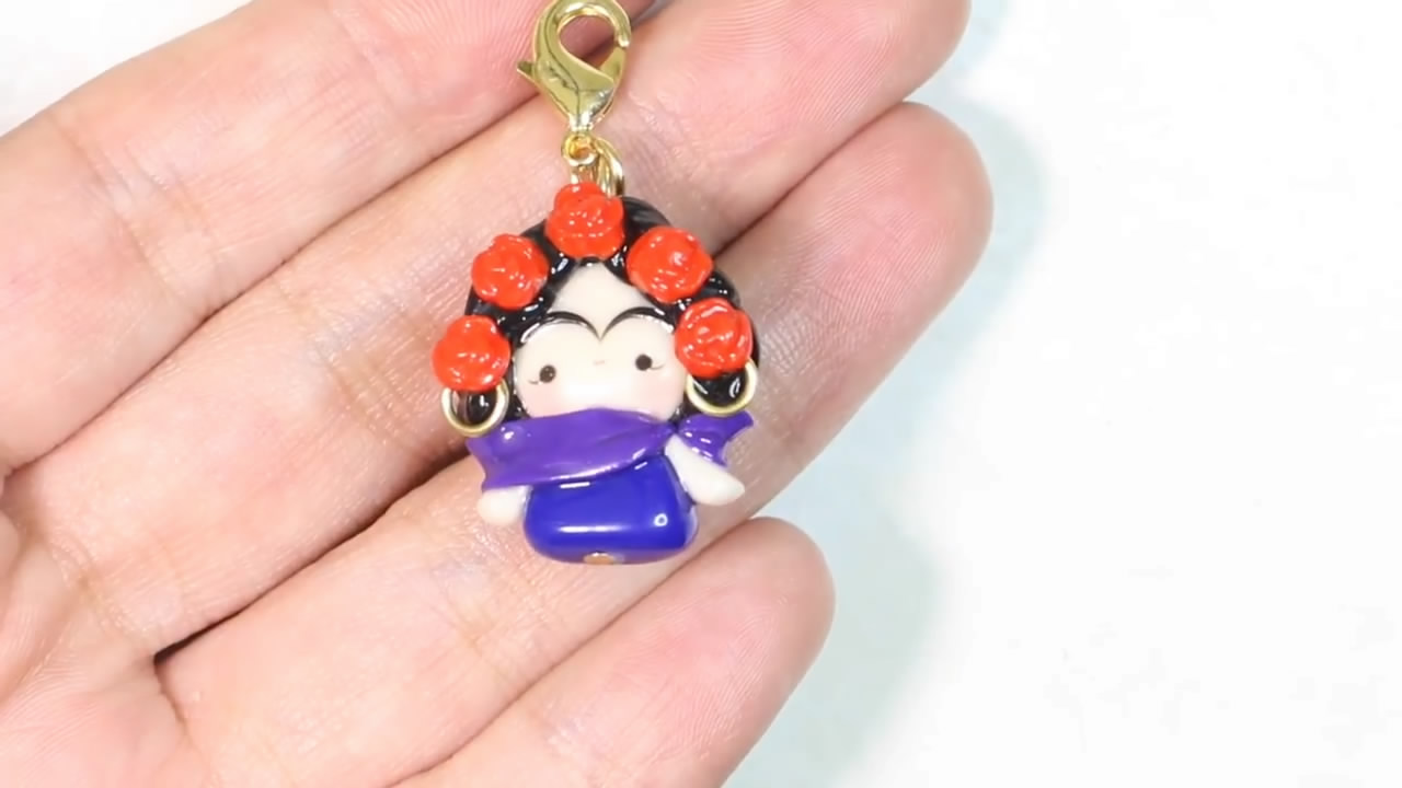 石塑粘土钥匙链怎么组装,粘土制作教程小熊钥匙链