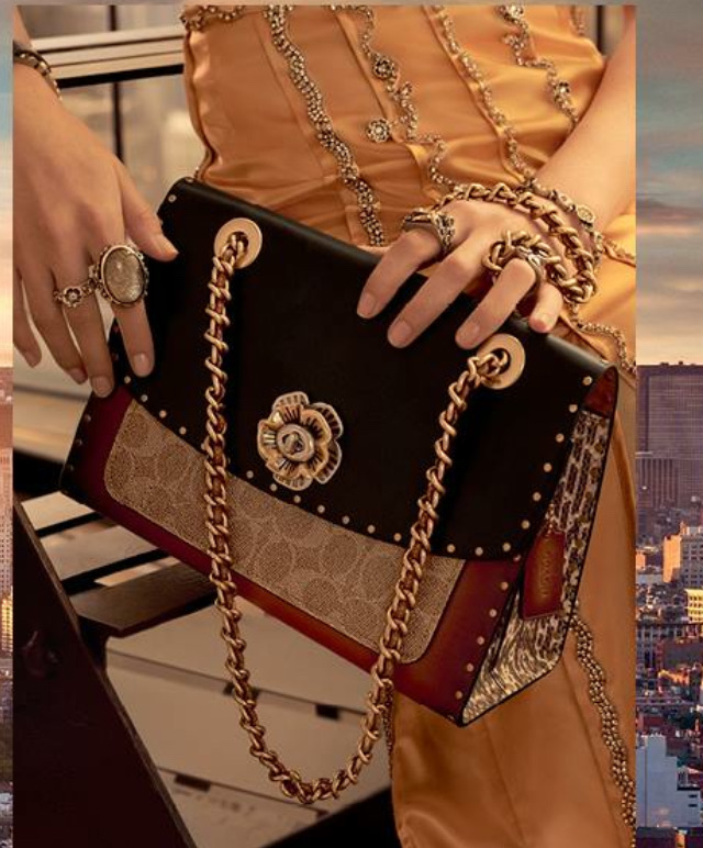 美国新款coach蔻驰女包,coach蔻驰山茶花parker26黑色