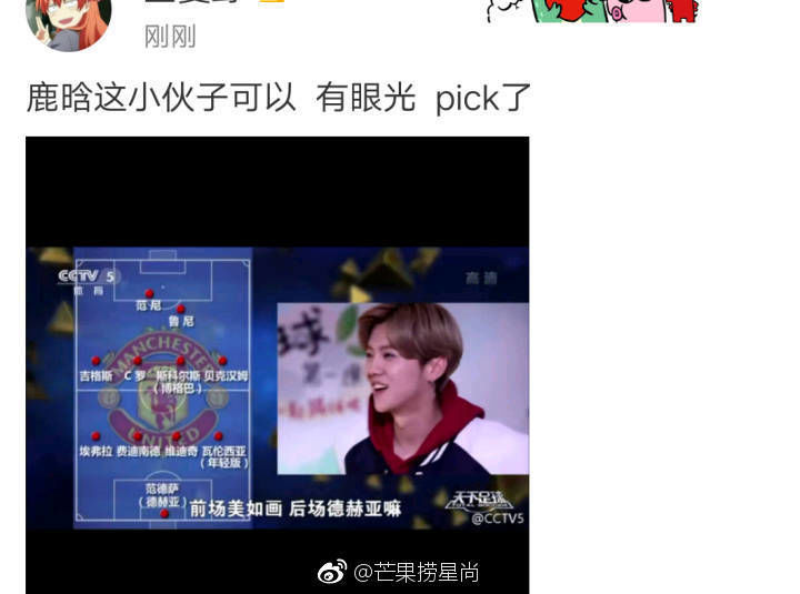 天下足球鹿晗专访视频,天下足球鹿晗采访