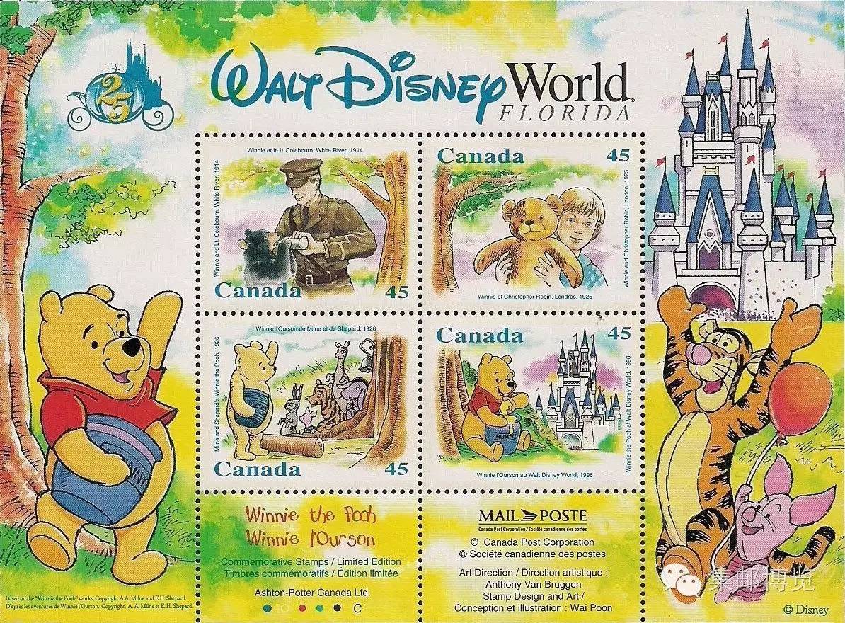 上海迪士尼邮票小全张,迪士尼十大经典邮票