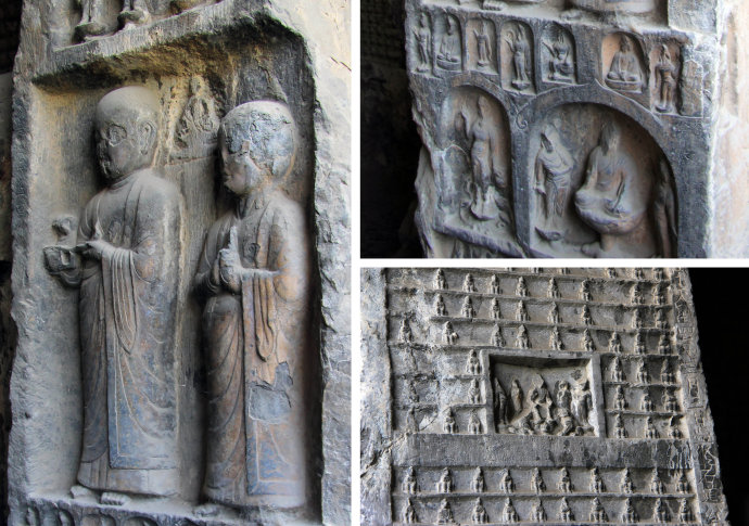 典型的净土宗“西方三圣”造像石窟。