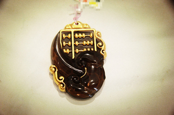 中国佛牌黑曜石,雕工细致的阿弥陀佛黑曜石