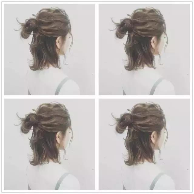 显年轻的发型扎法半扎短发,短发女孩扎古代头发怎么扎