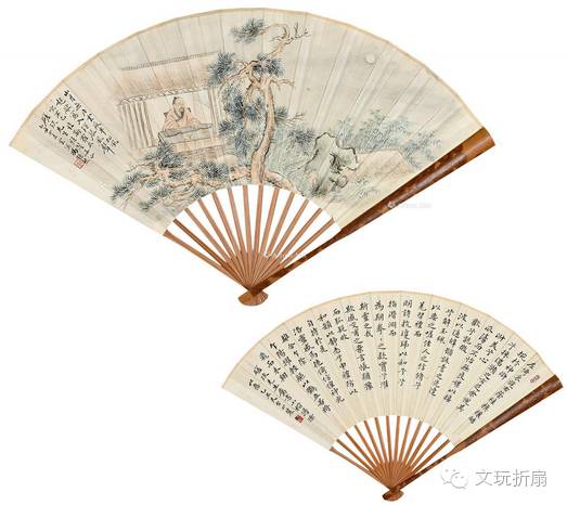 扇面作品65幅扇子拍卖价格,清代十三行檀香折扇拍卖价格