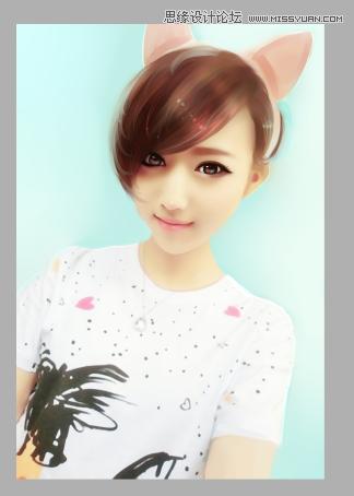 sai手绘教程用ps,ps人像卡通手绘效果