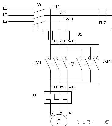 电工电机正反转线路图讲解,电工实操电机正反转实物接线图