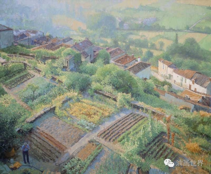 禅意山水意境油画,浓郁诗意的风景油画