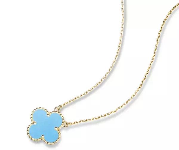 vca四叶草带钻项链系列,vca梵克雅宝四叶草项链